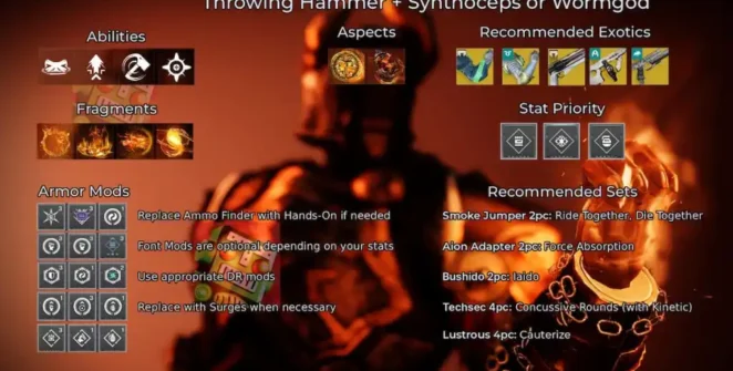 Um Synthoceps construído com Throwing Hammer em Destiny 2: Renegades.