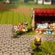 Duas personagens femininas de Octopath Traveler 0 estão em uma praça em frente a um estande de um comerciante.