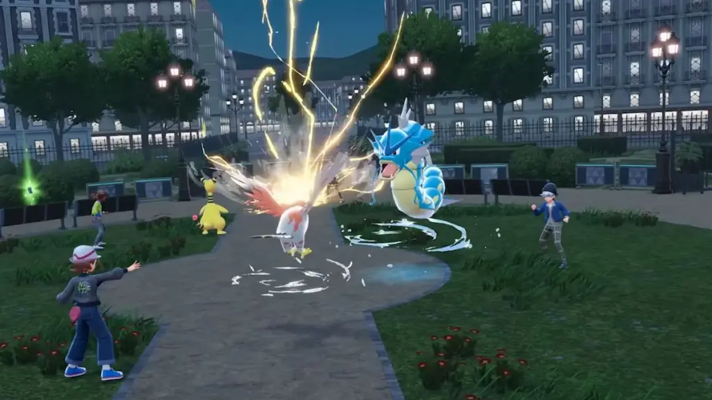 Pokémon lutando no modo Battle Royale de Pokémon Legends: ZA.