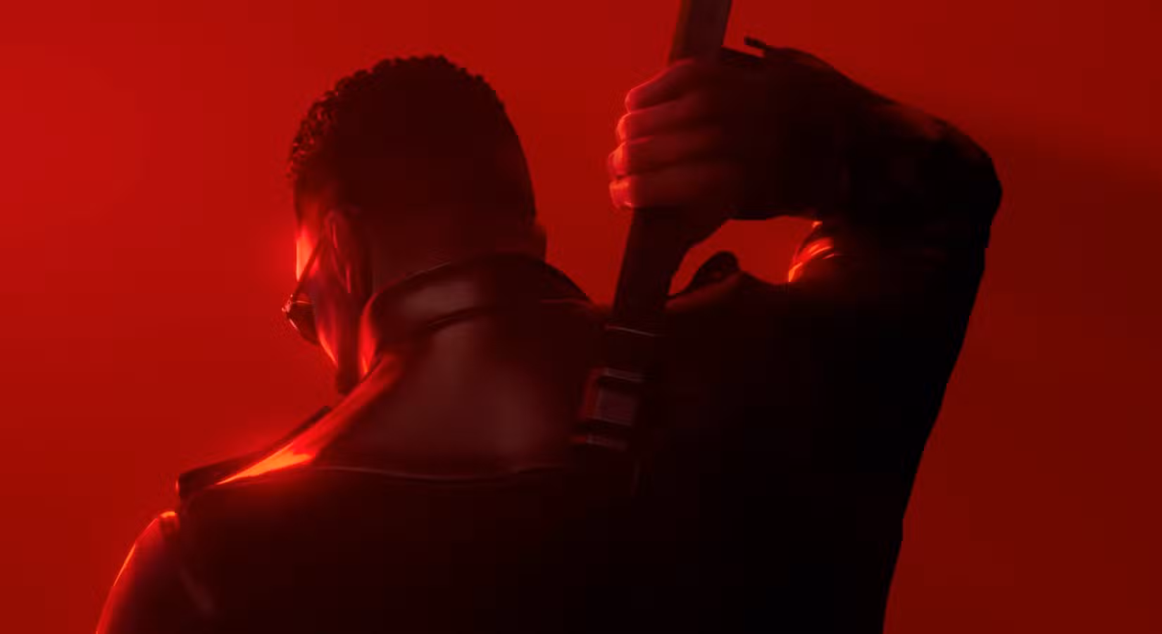 Blade desembainha uma lâmina na arte principal de Blade