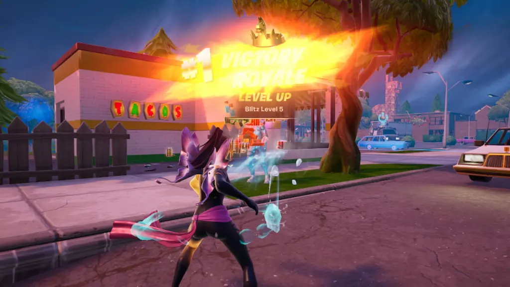 Jogador vencendo uma rodada no Fortnite Blitz