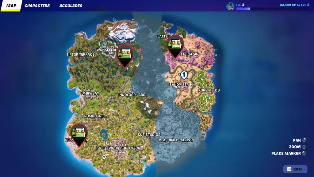 Locais de touros em Fortnite