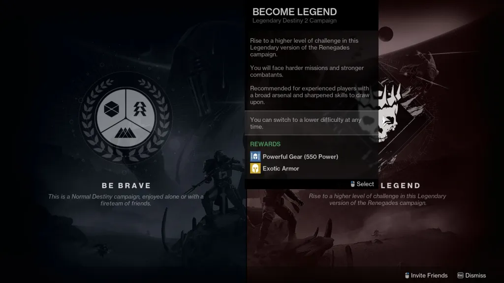 As recompensas da campanha Legend Renegades em Destiny 2 incluem 550 equipamentos e um exótico.