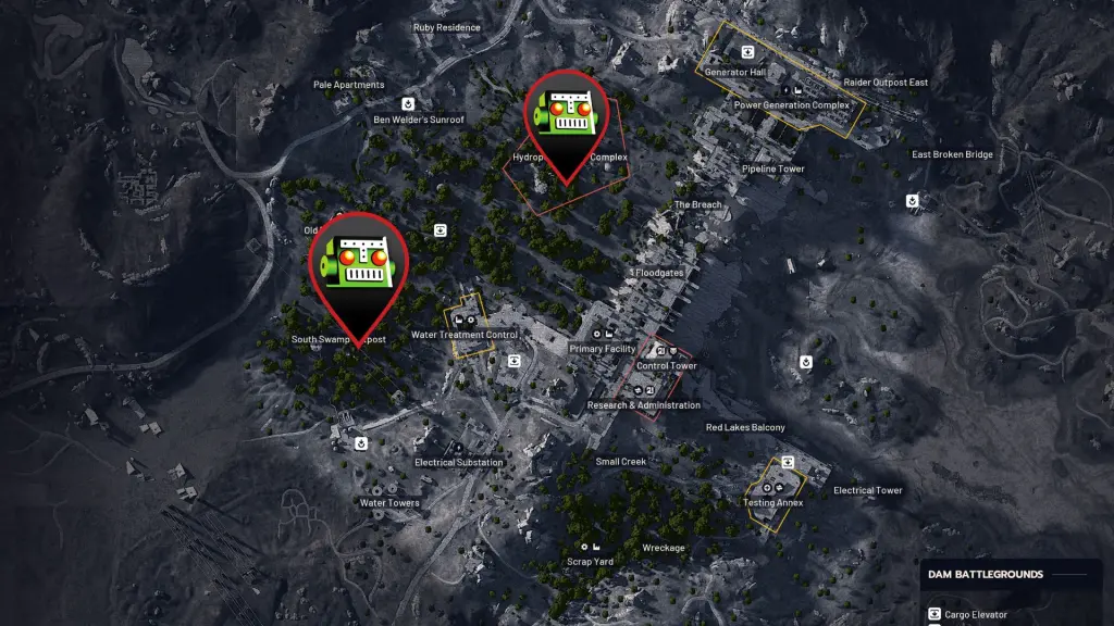 Área de vegetação em Dam Battlegrounds