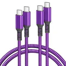 Pacote de 2 cabos Basesailor USB tipo C de 10 pés (roxo)