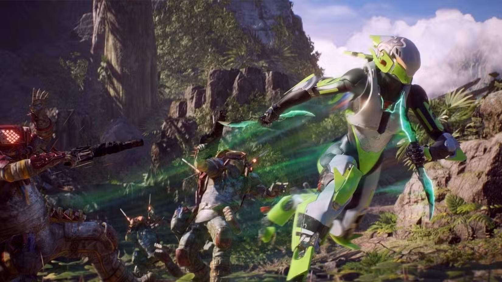 Um interceptador voa pela selva em Anthem, um jogo decente que não merecia morrer