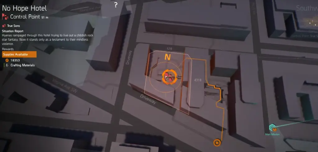 Ponto de controle do No Hope Hotel em The Division 2