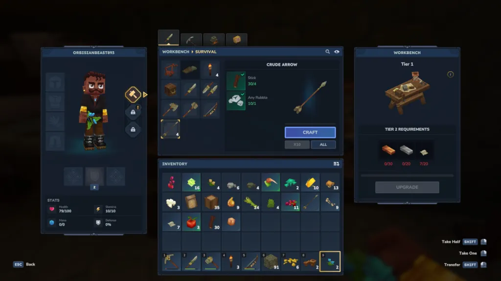 Criando uma flecha em Hytale.