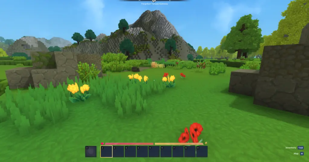 Marcador de localização do Templo Esquecido em Hytale