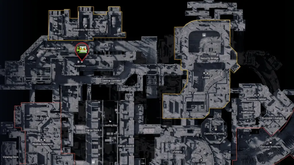 Uma renderização 3D parcial do mapa inferior de Stella Montis em ARC Raiders.