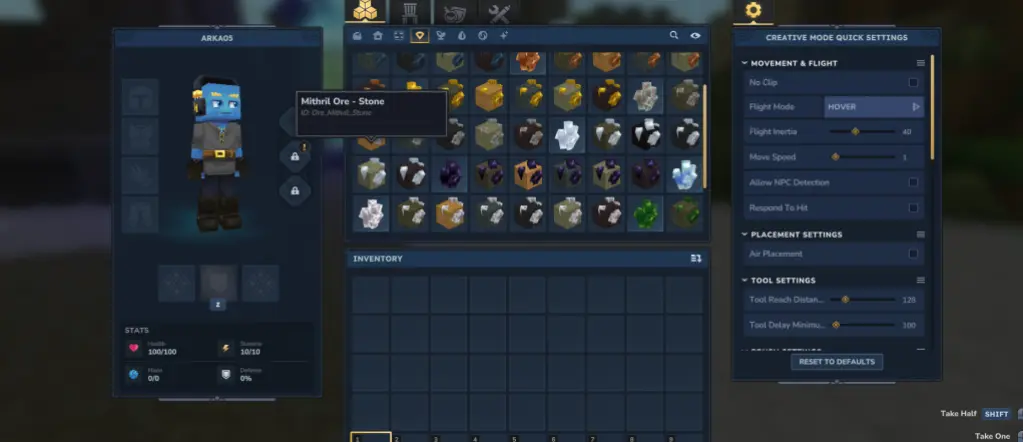 Minério de pedra de mithril em Hytale