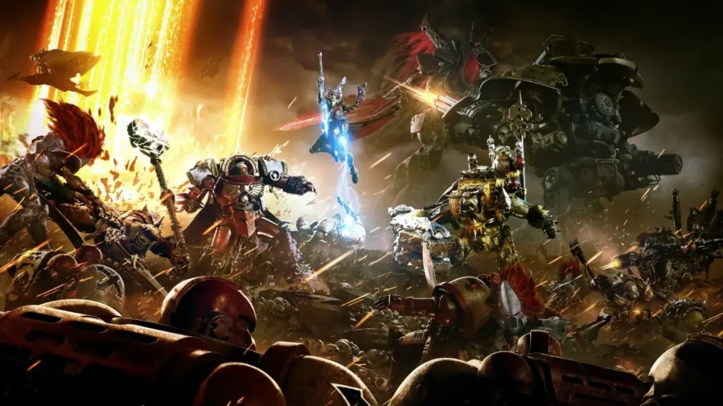 Campo de batalha em grande escala Warhammer 40K.