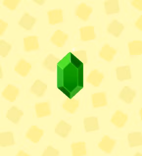 Uma rupia de gema verde em ACNH