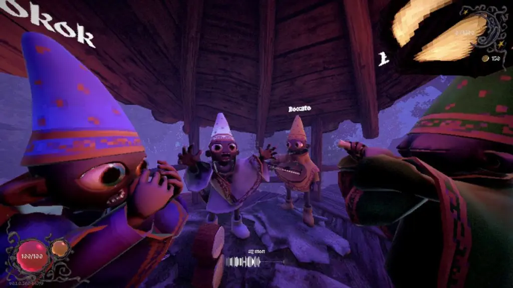 Quatro bruxos juntos em um lobby YAPYAP