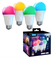 Lâmpada LED inteligente Govee 1.200 lúmens RGBWW A19 Wi-Fi - pacote com 4