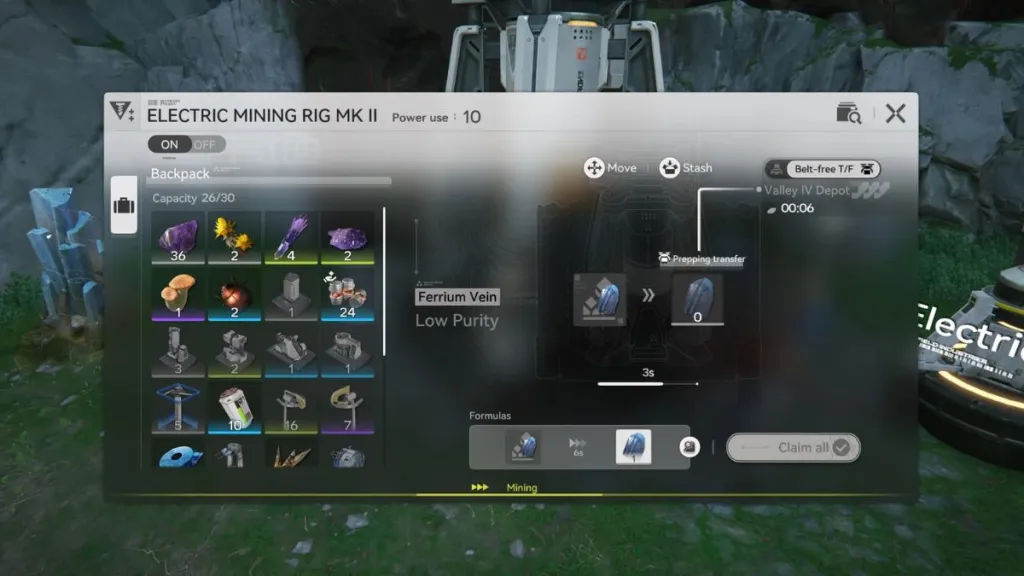 A interface da perfuratriz elétrica de mineração Ferrium Ore MKII