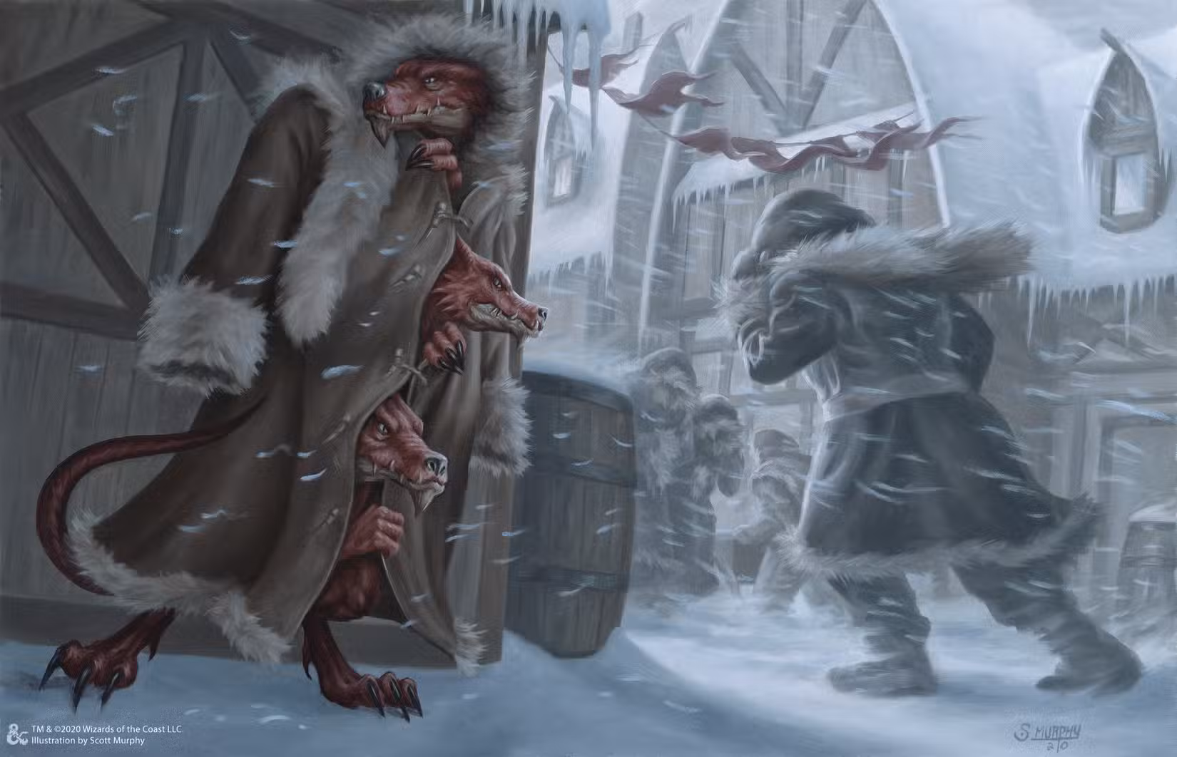Três kobolds em um sobretudo.