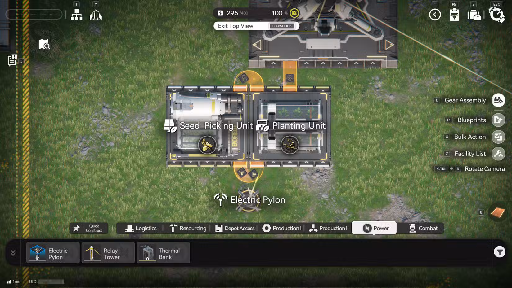 Duas unidades fabris em Arknights: Endfield alimentando umas às outras com sementes e plantas para produzir mais plantas.