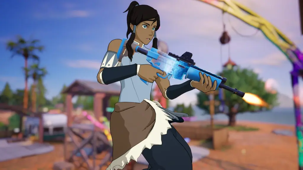 Korra atirando em fortnite