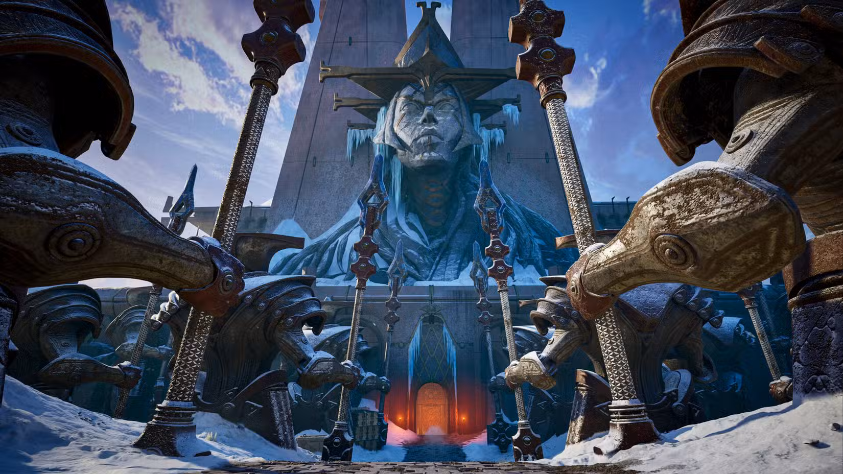 Uma base gelada em uma captura de tela de Highguard