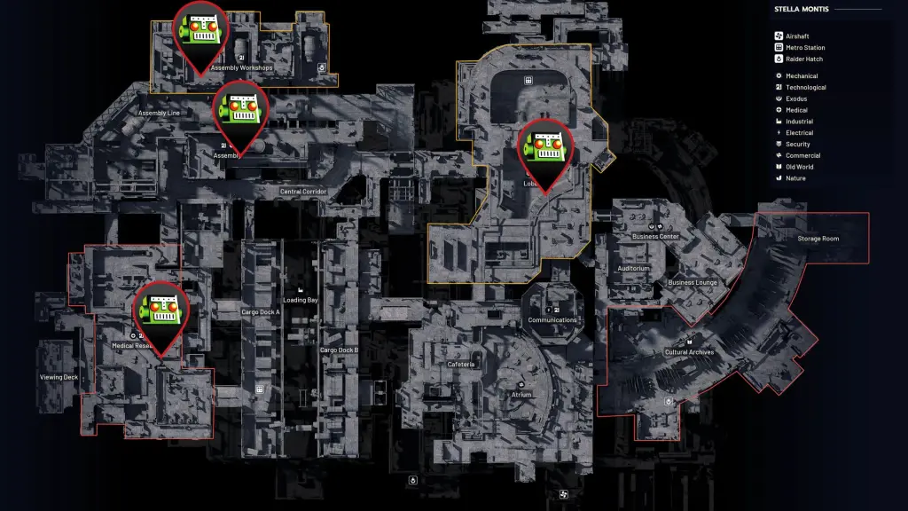 Locais do codificador rotativo em ARC Raiders