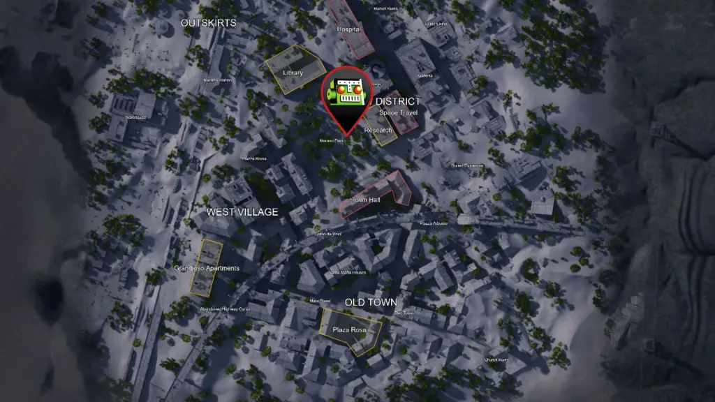 Localização do quiosque em Marano Park em ARC Raiders