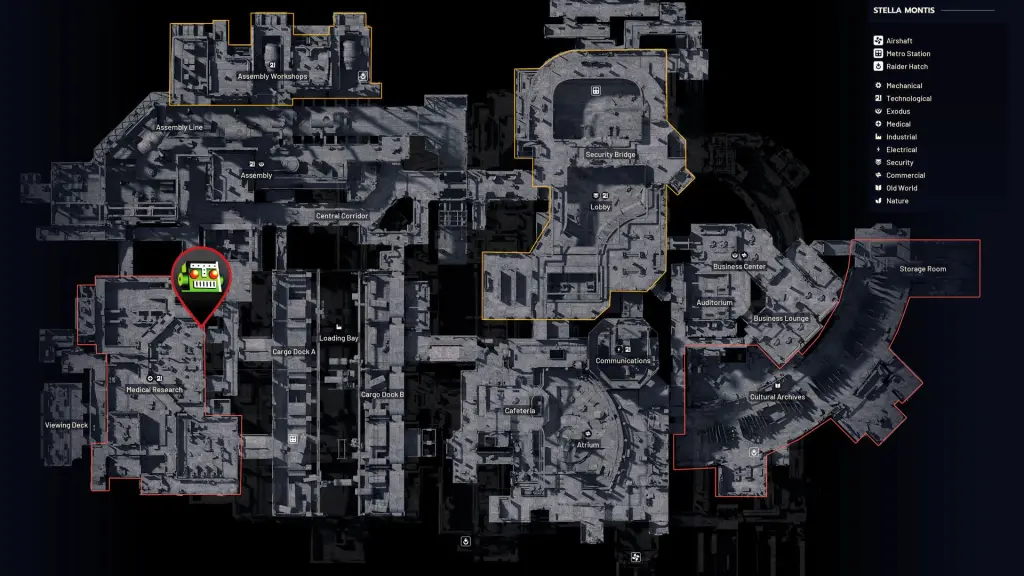 Localização do computador do Laboratório de Pesquisa Médica em ARC Raiders
