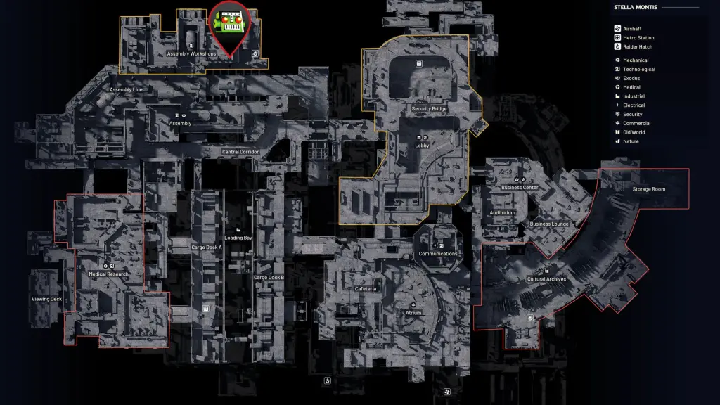 Localização do computador Assembly Admin em ARC Raiders
