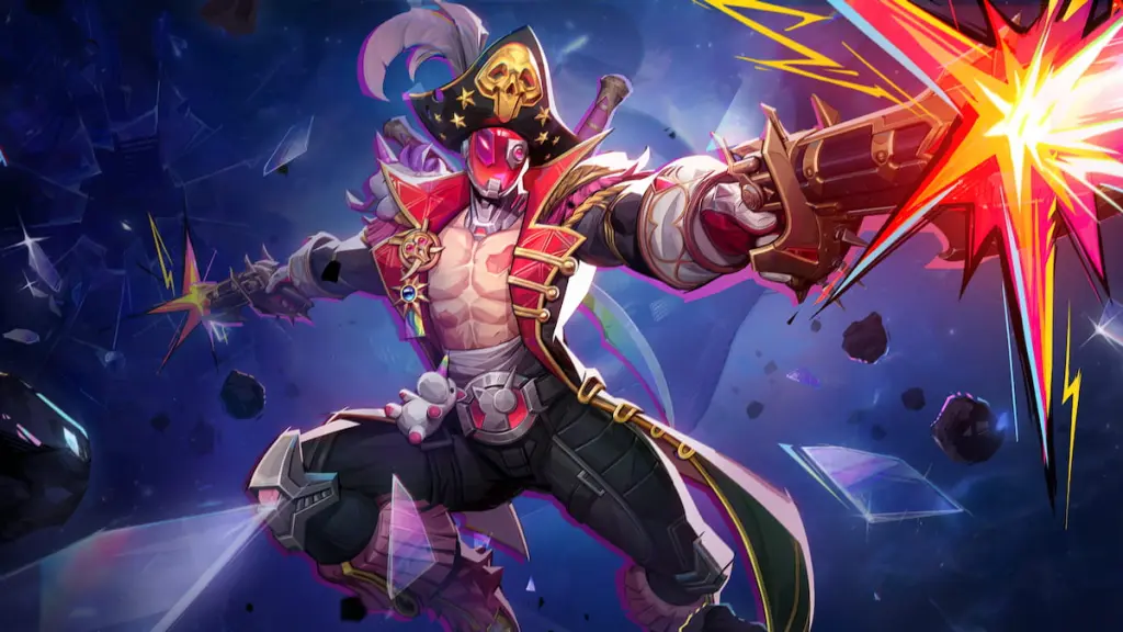 Pirata Deadpool atirando em rivais da Marvel