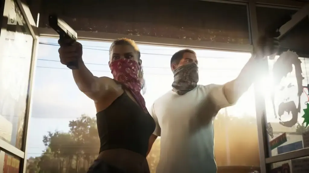 Protagonistas de GTA 6 empunhando armas