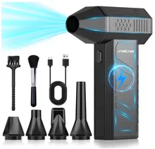 Espanador de ar elétrico sem fio JVSCAM 130.000 RPM com pontas ajustáveis