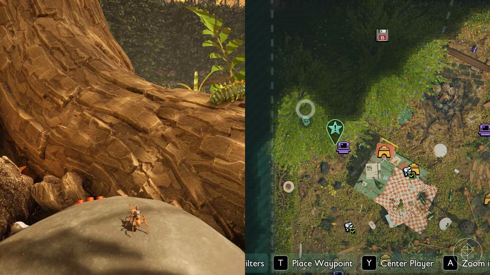 A localização da pólvora nos pinheiros em Grounded 2