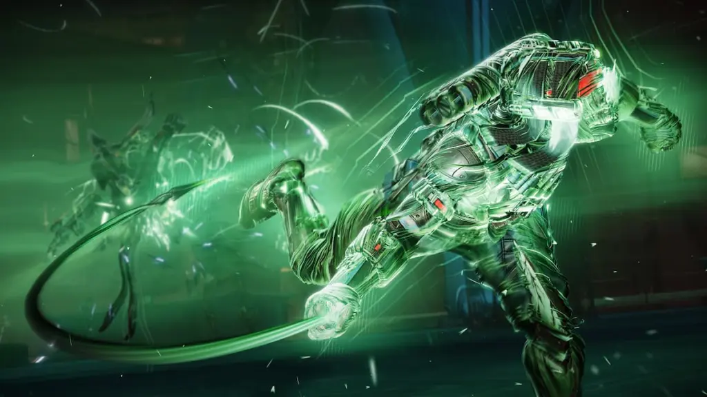 Um caçador de Destiny 2 usando o super Strand, Silkstrike.