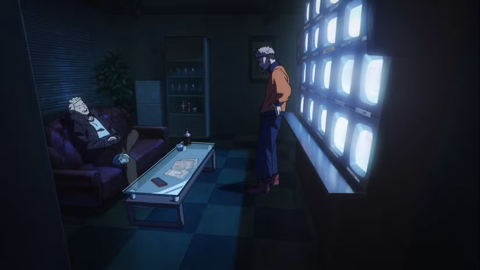 Jujutsu Kaisen Temporada 3 Yuji Hikaru falando em sua sala de controle