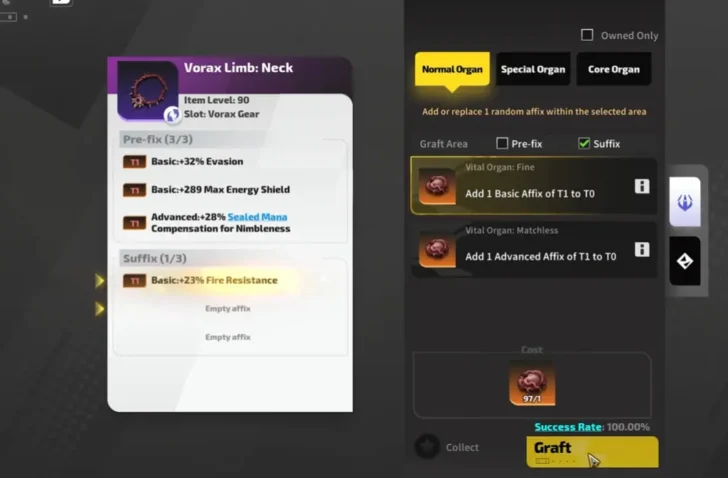Enxerto de engrenagem em Torchlight Infinite