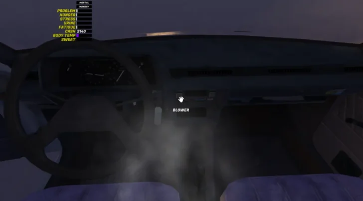 Ventilador de carro em meu carro de inverno