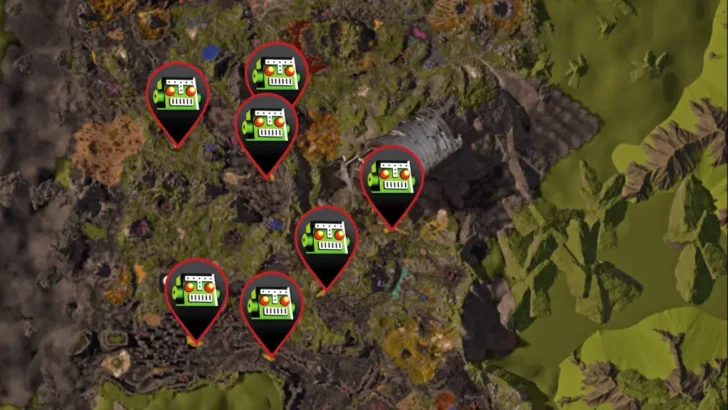 Campos de enxofre em StarRupture