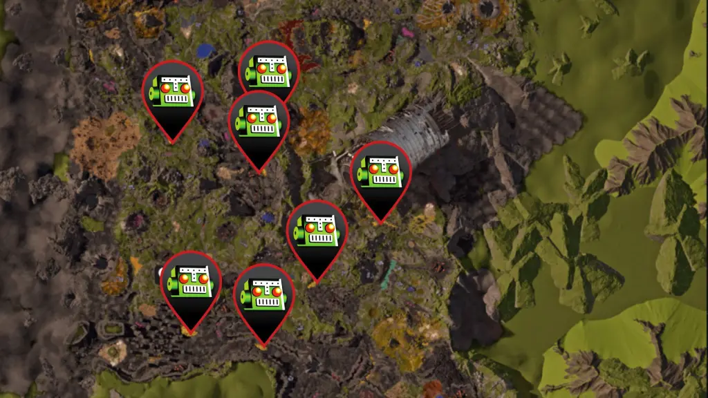 Campos de enxofre em StarRupture