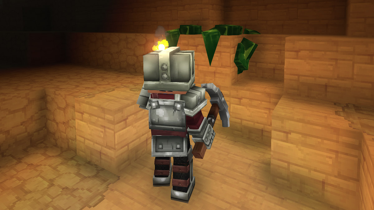 Um bloco de tório, visto em Hytale.