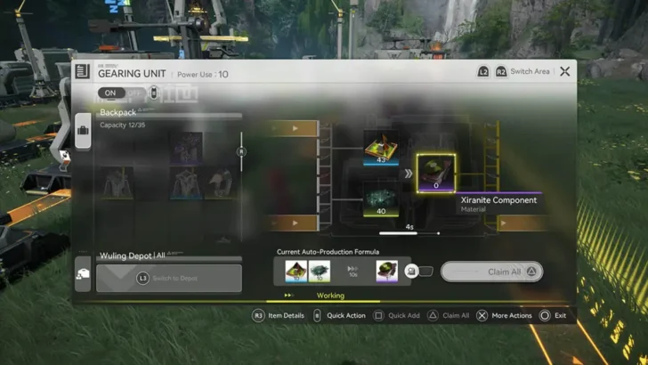 A receita dos componentes Xiranite em Arknights Endfield.