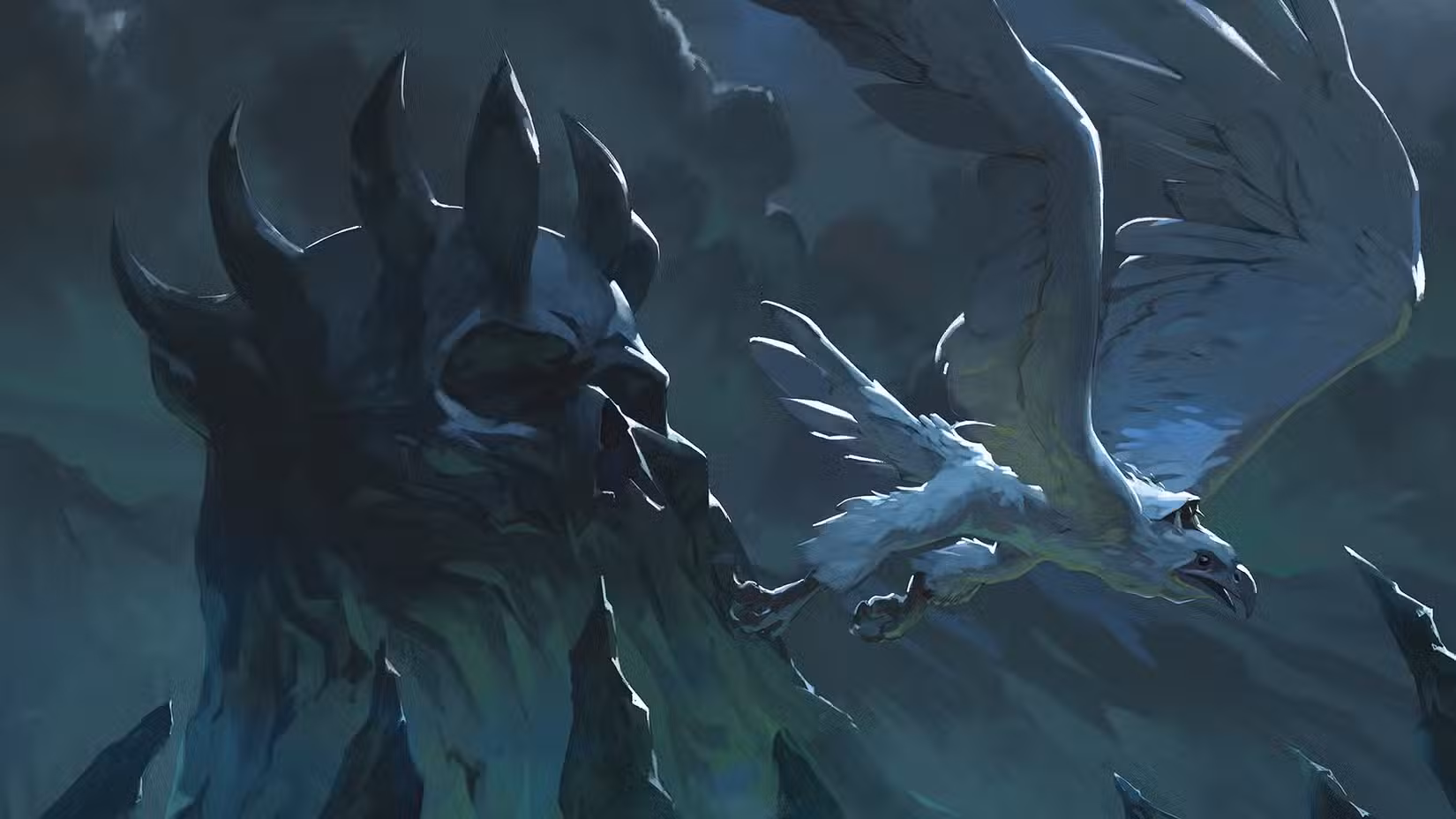 Auril voando em seu Roc em Icewind Dale 