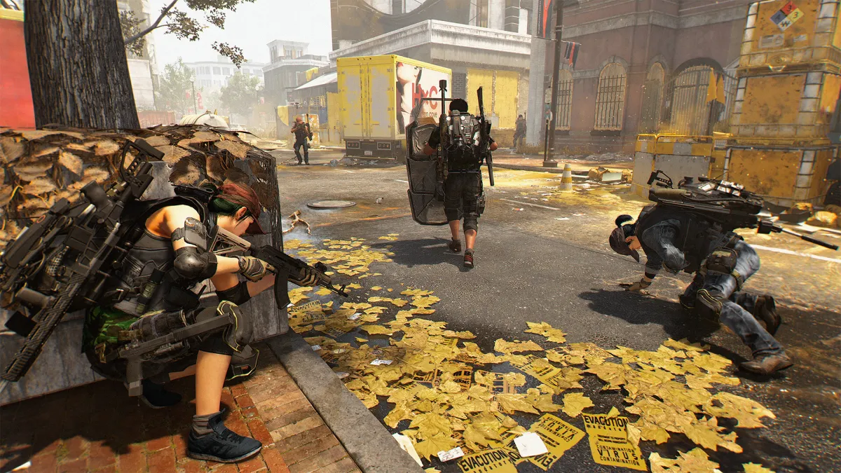 Um jogador tentando emboscar um inimigo em The Division 2