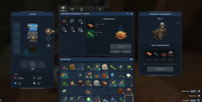 Bancada do Armeiro em Hytale