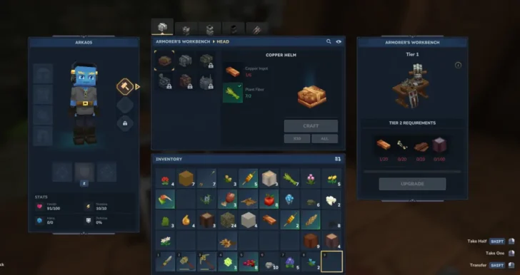 Bancada do Armeiro em Hytale
