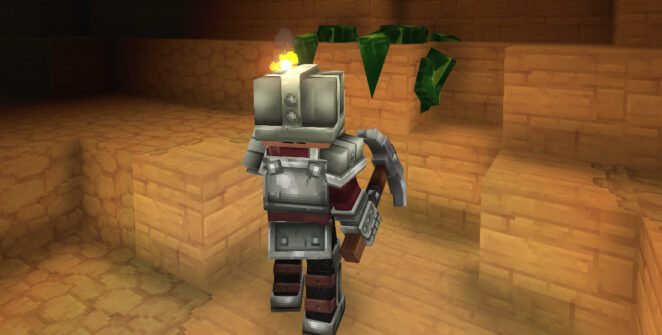 Um bloco de tório, visto em Hytale.