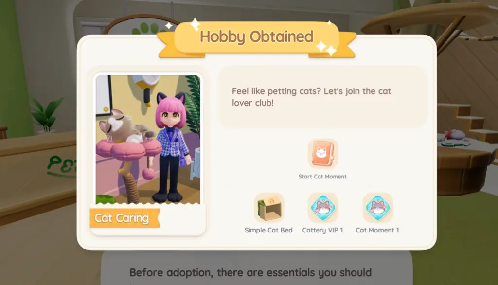 Adotando gatos em Heartopia