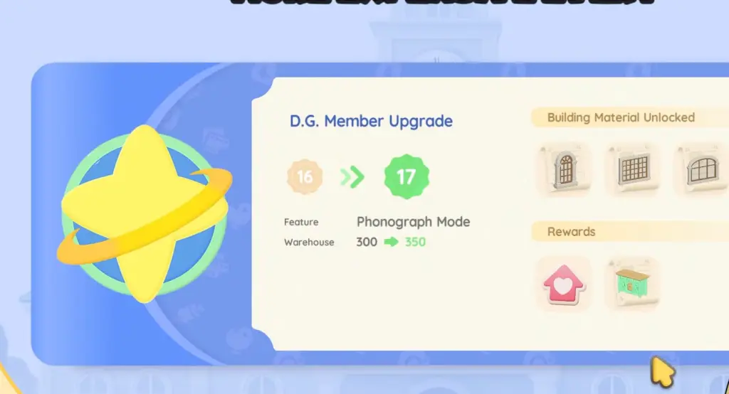Atualização de nível 17 para membros do DG