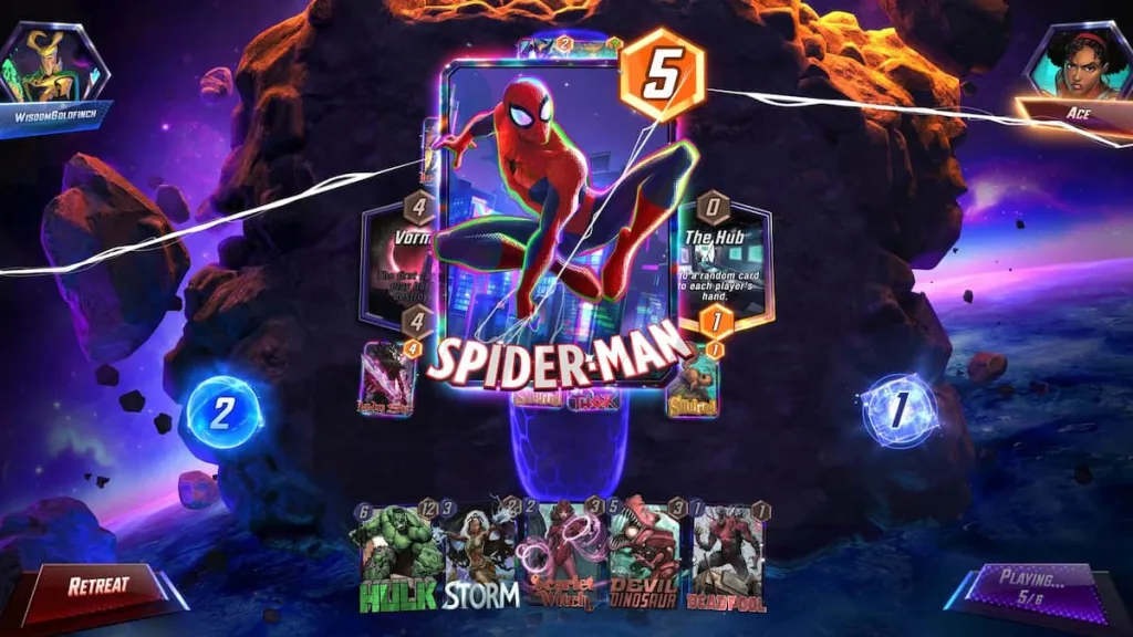 Captura de tela do Marvel Snap Homem-Aranha