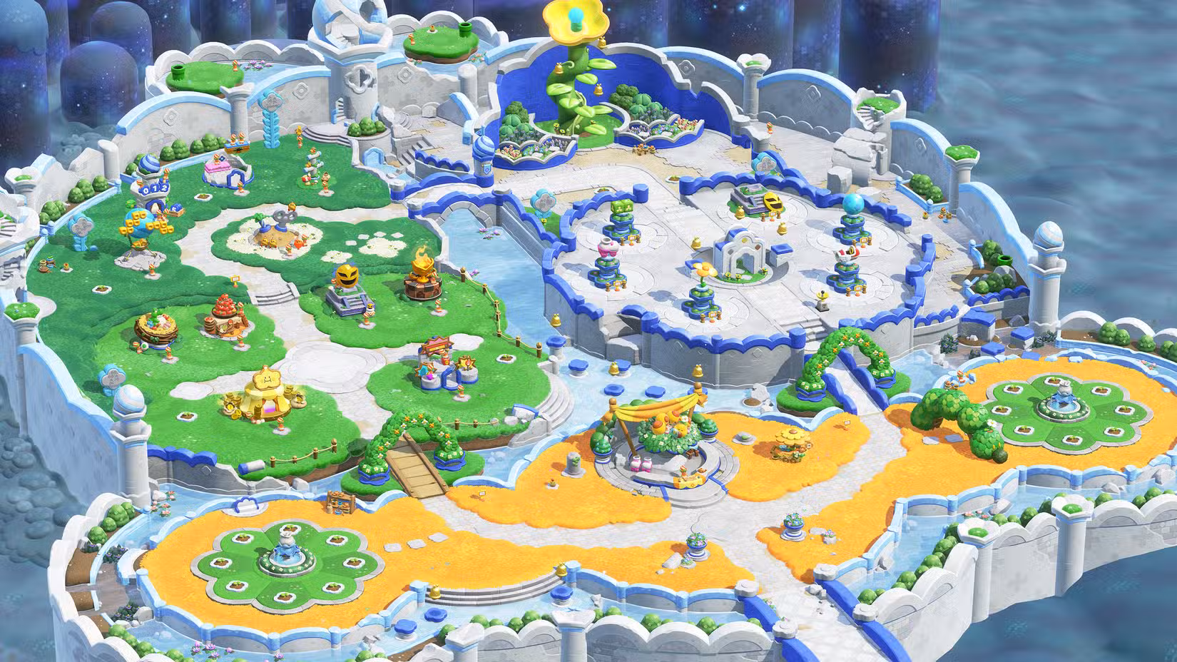 O quadro Meetup no Bellabel Park em Super Mario Bros Wonder
