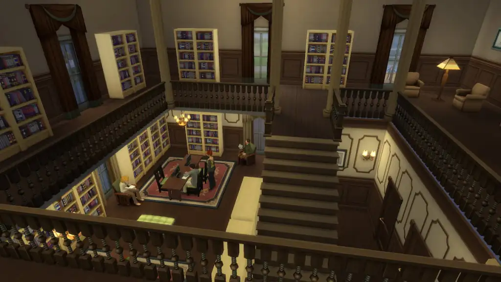 Interior do arquivo Willow Creek no The Sims 4